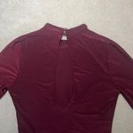 Burgundy Long Sleeve Bodysuit | Medium Red Photo 2