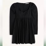 Abercrombie & Fitch  Black Long Sleeve Poplin Babydoll Mini Dress Sz M Petite NWT Photo 1