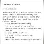 White House | Black Market Etta Black Cutout Embroidered Sleeveless Tank Top Photo 6