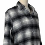 BB Dakota Steve Madden Women’s Size Medium Plaid Flannel Longline Shacket Coat Black Photo 5