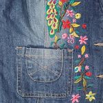Baccini  Blue Denim Vest with Colorful Floral Embroidery Size L Photo 14