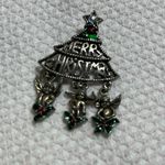 Vintage gold tone Christmas tree with dangle angels. Photo 5