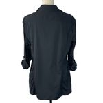 Style & Co SZ 18 Top Faux Button-Up Roll-Tab Sleeve Pocket Stretch Side Zip Photo 4