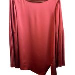 Banana Republic X OLIVIA PALERMO | PLEATED BELL-SLEEVE TOP Women’s M Cayenne Photo 4