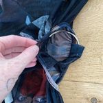 Sheer Mesh High Neck Suspender Belt Long Sleeve Body Top in Black Multi Blue Photo 2