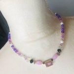 Amethyst Handcrafted opal moon glow crystal beaded necklace Photo 0