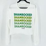 PINK - Victoria's Secret Pink glitter shamrock caged back cropped long sleeve T-shirt st Patrick’s day Photo 0