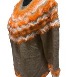 Marc New York  Women’s Size Large Camel & Orange Faux Fur‎ Sweater Photo 3