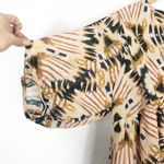 Ba&sh  Cleo V-Neck Mini Dress Size 8 Tie Dye Oversized Ikat Print Boho Casual Photo 10