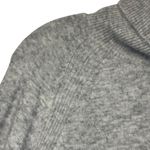 J.Crew  Women's Wool Alpaca Blend Side Slit Grey Ribbed‎ Turtleneck Sweater Sz MD Photo 2