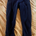 Lululemon Pants Women 2 Pink Black Crop 19" Rear Zipper Pocket Run Pockets Photo 0