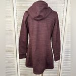 WELL + CALM Women's Hooded Zip Front Fleece Jacket Burgundy Photo 1