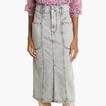 Isabel Marant Étoile Toria Denim Midi Jean Skirt in Washed Gray Size FR 34 NWT Photo 0