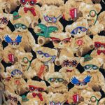 111 Main Teddy Bear Print Vest 90s Vintage Novelty Tux Waistcoat Size Large Brown Photo 1