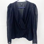 EXPRESS Jacquard Dot Faux Wrap Front op black concert date night classy chic Photo 0