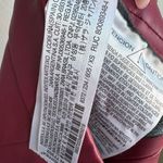 ZARA Faux Leather High Waisted Zipper Slit Bottom Red Pull On Pants Size XS Photo 6