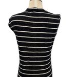 IRO Molly Dress Maxi Length T-Shirt Short Sleeve Linen Stripe Black Size Small Photo 8