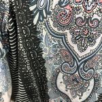 Chico's Zenergy Top 2 L Black White Paisley Stripe Medallion Boho Statement Bold Photo 4