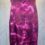 Cinq a Sept Alexa Dress Tie Dye Satin Midi Hippie Boho Slits Size 4 Pink Photo 4