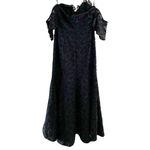 Lee NWT SAU  Lace Off Shoulder Cocktail Black Asymmetric Midi Dress Sz 4 Photo 2