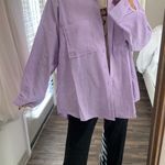 These Three Boutique Oversized Corduroy Button Down-Lavender  Photo 0