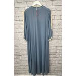 Vintage 60s Gilead Nylon Nightgown Lace High Neck Key Hole Size S Blue 56" Long Photo 4