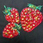 Karen Scott Vintage Sequin Strawberry Short Sleeve Tee Size M 100% Cotton Photo 2