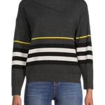 NWT Womens Love Trend New York Striped Envelope High Neck Sweater Photo 0