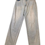 BDG  Urban Outfitters Mom Jeans 30W High Rise Light Wash Embroidered Floral Photo 0