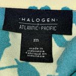 Halogen  x Atlantic Pacific Short Sleeve‎ Smocked Shirt Dress Green Floral Size M Photo 3