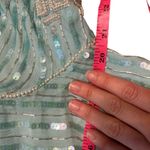 Vintage Judith Ann Creations Beaded Shirt Skirt Set in Teal 100% Pure Silk Green Size L Photo 5