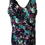 Swimsuits For All One Piece Swim Dress Navy Purple Floral Plus Sz 22 Multicolor Blue Photo 0
