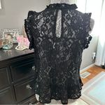 Ambiance Black Lace Mock Neck Date Night Top Large Photo 2