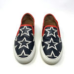 Givenchy ‎ Black Leather White Star Red Trim Low Top Skater Sneakers Size 36 US 6 Photo 2