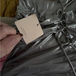 superdown Nwt lexie metallic halter top lace up back asymmetrical silver s Photo 6