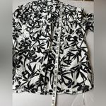 Westbound Petites Women's Short Sleeve Linen Button Down Shirt Size 10P Tropical Photo 4