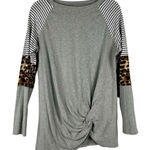Women’s Long Sleeve Stripe Leopard T Photo 0