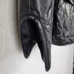 Mimosa Womens Jacket Size M Black PU Leather Quiltted Oversized Patch Pockets Size M Photo 2