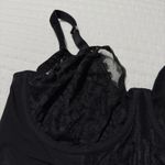 Cacique  42DDD Unlined Balconette Bra Underwire Black Lace & Mesh Velvet Accent Photo 12
