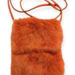 wilson's leather Wilson Leather: Maxima Small Rabbit Fur Crossbody Purse in Orange Photo 0