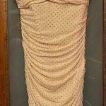 Bebe Gold Studded Beige/Nude/ Creme Rushed Strap/less Evening Party Dress- S Photo 0