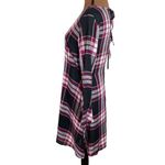 Loft plaid lyocell tie back bell sleeve a line holiday dress size 6p Photo 5