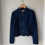 Anthropologie Pilcro  Anita Denim Jacket Cropped Stretchy Knit Photo 2