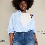 Old Navy 🌼 NWT! 🌼 High Rise Curvy OG Blue Jean Shorts with White Floral Design Photo 1