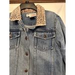 Vintage 90s Grunge Animal Print Indie Casual Oversized Denim Jean Jacket Size 10 Photo 1