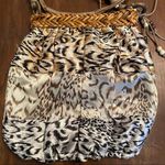 Vintage Sun N Sand Silky Animal Print Beaded Coastal Western Woven Cross… Photo 1