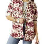 Ariat New NWT $85 Womens NWT S Fillmore Shirt Jacket Red Cream White Warm Button Photo 0