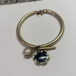 Ann Taylor Costume Gold Tone Charm Bracelet Signed Faux Pearl Rhinestone Enamel Photo 2