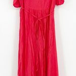 ELF Bali Made By Hand Carmen‎ Red Ruffle Wrap Vacation Party Maxi Dress Size S Photo 1