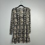 WAYF NWOT  Snakeskin Print Mesh Tiered Skater Dress Long Sleeve Layered Small‎ Photo 7